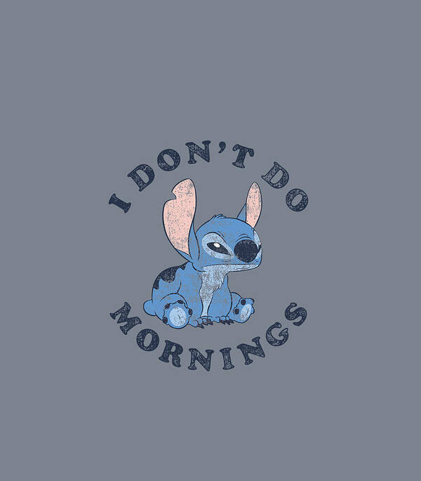 Disney Lilo Stitch I Don't Do Mornings Art Print by Kairi Fox