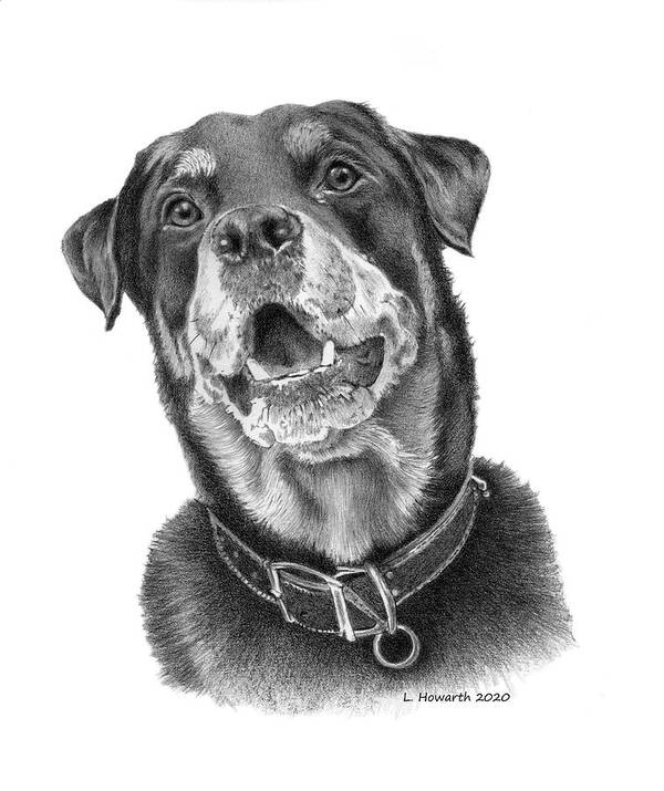 Dog Art Print featuring the drawing Faithful Friend by Louise Howarth