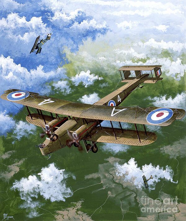 Aviation Art Print featuring the painting Handley Page 0/400 by Steve Ferguson