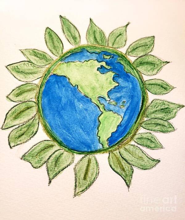 Mother Earth Art Print featuring the painting Honoring our Earth Mother by Margaret Welsh Willowsilk