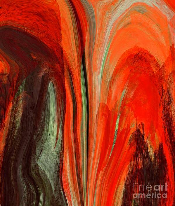 Vibrant Colourful Artwork Art Print featuring the digital art Inferno by Elaine Hayward
