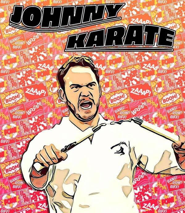 Pawnee Art Print featuring the digital art Johnny Karate Comic Poster by Christina Rick