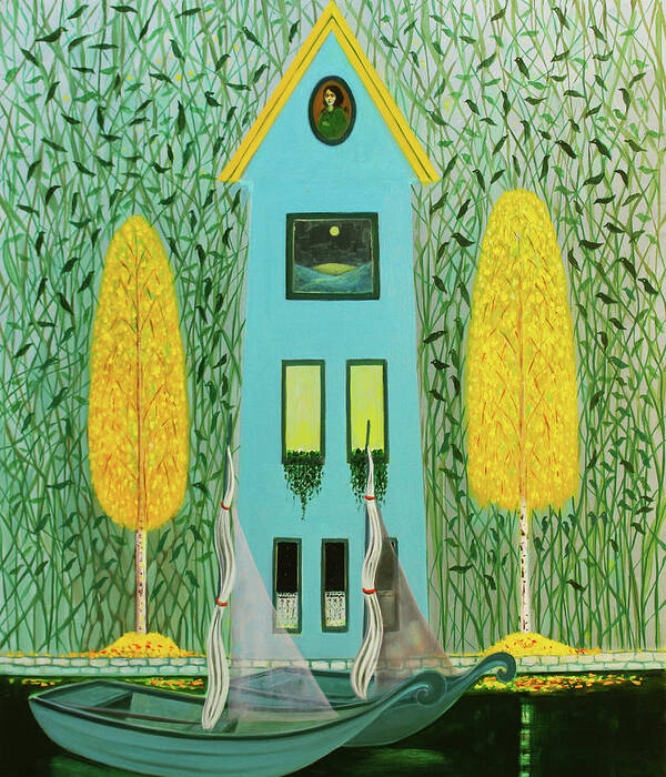 House Art Print featuring the painting Kerewin's House by Tone Aanderaa