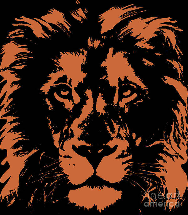 Lion Face Shadow Leo Head Animal King Gift Idea Art Print by Haselshirt -  Pixels