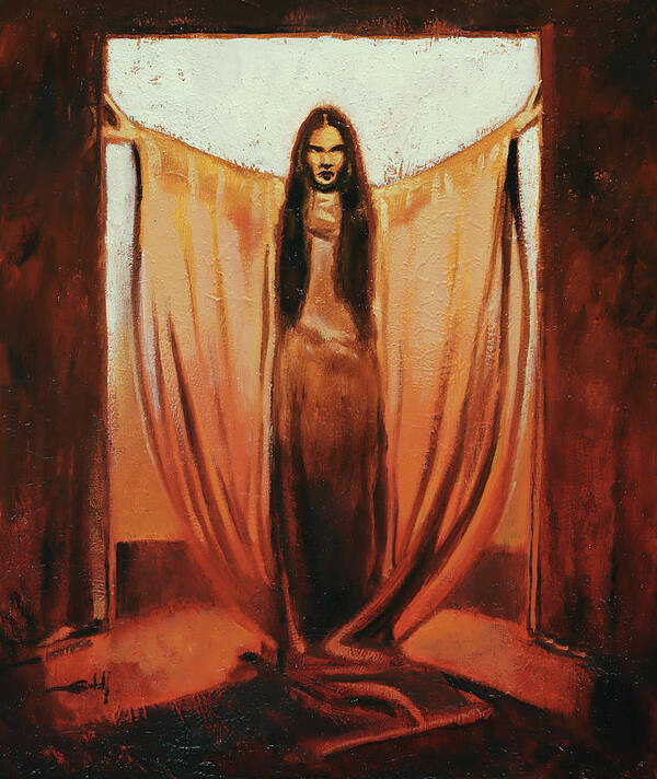 Girl Art Print featuring the painting Mark of the Vampire by Sv Bell