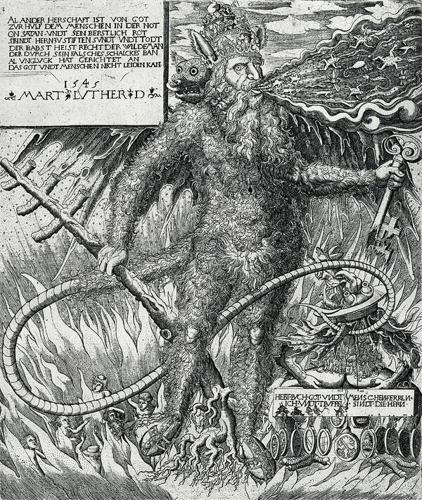 America Lorch. Print Art Man, - Devil. Fine by Orca Art Pope Satan, Melchior Gallery Wild Art 1545. as The
