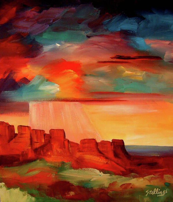 Landscape Art Print featuring the painting Mesa Glory by Jim Stallings
