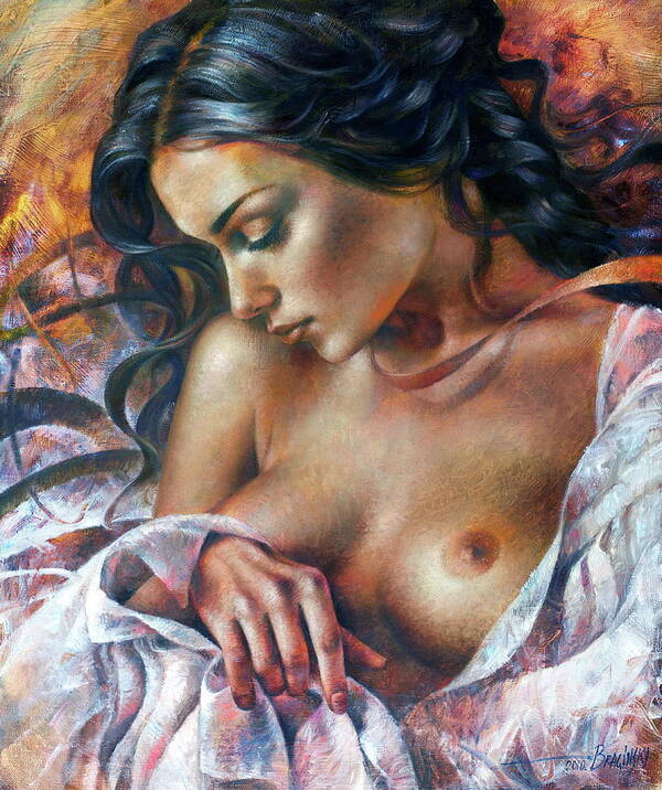Nudes Art Print featuring the painting Nude by Arthur Braginsky