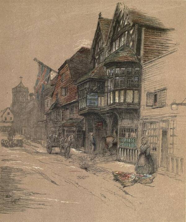 Cecil Aldin Art Print featuring the drawing Old Inns, Bell Inn, Waltham St Lawrence by Cecil Aldin
