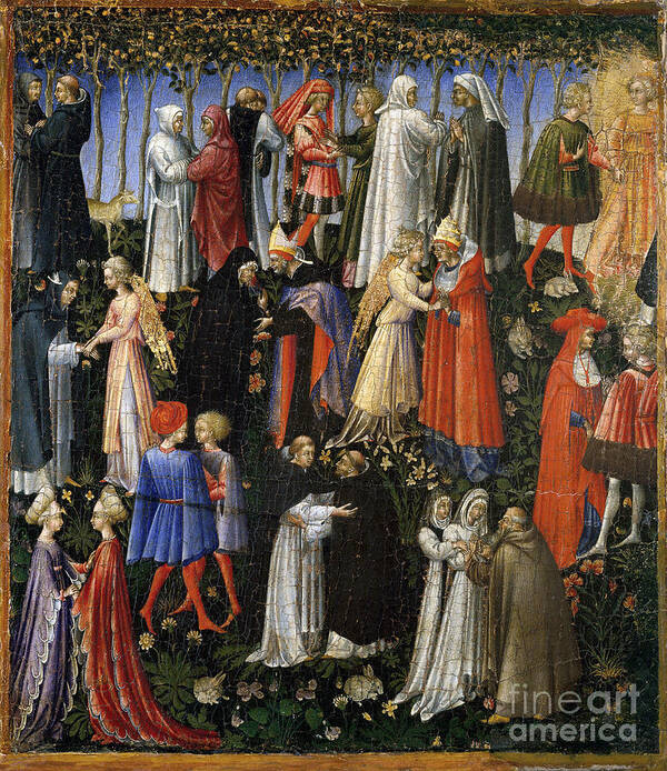 1445 Art Print featuring the painting Paradise, 1445 by Giovanni di Paolo