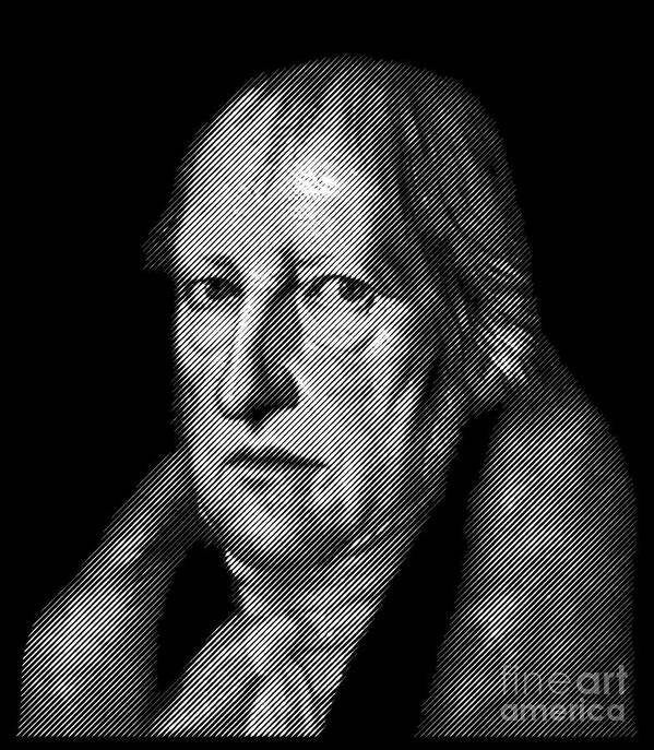 Hegel Art Print featuring the digital art philosopher Hegel, portrait by Cu Biz