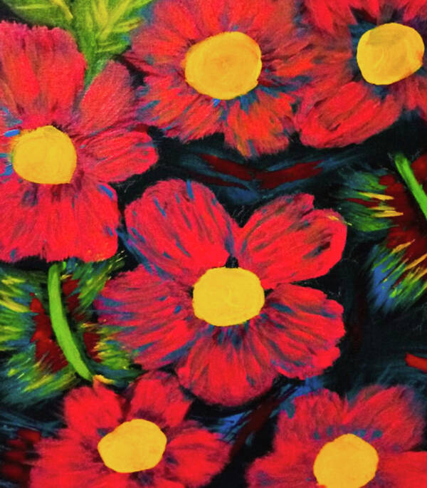 Red Art Print featuring the painting Red Bloom by Anna Adams