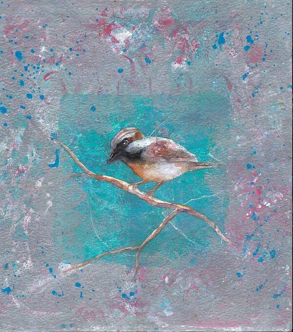 Sparrow Art Print featuring the painting Sing of Spring by Ruth Kamenev