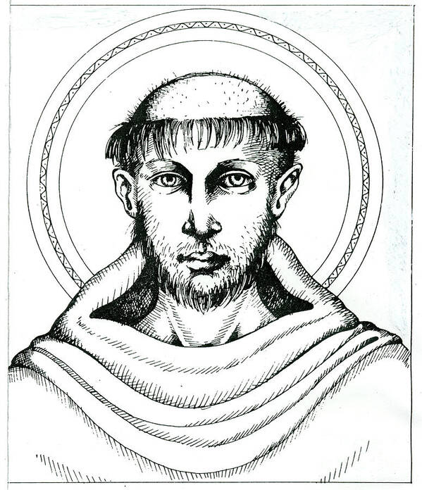 St Francis Art Print featuring the drawing St Francis by William Hart McNichols