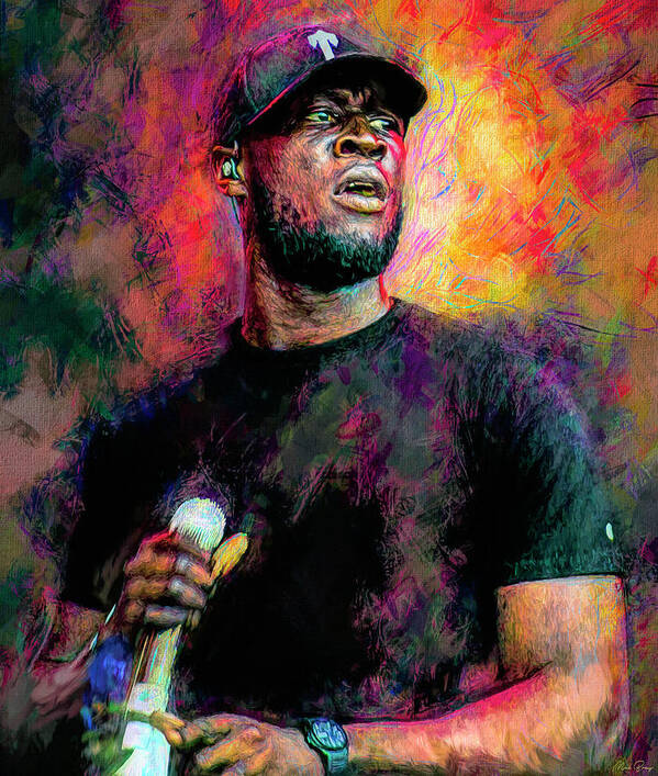 Stormzy Art Print featuring the mixed media Stormzy by Mal Bray