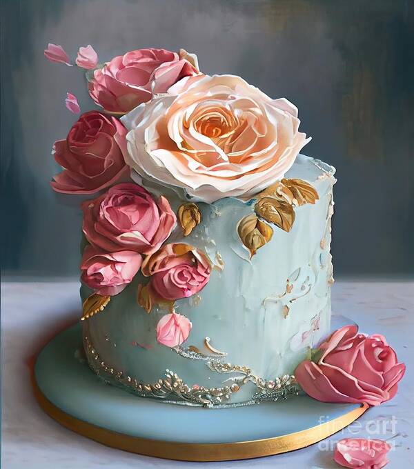 Fancy Cake Art Print featuring the painting Sweetness and Light I by Mindy Sommers