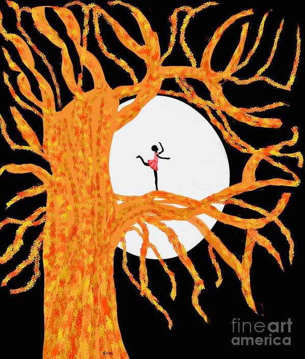 Old Twisted Tree Art Print featuring the digital art The tree dancer by Elaine Hayward