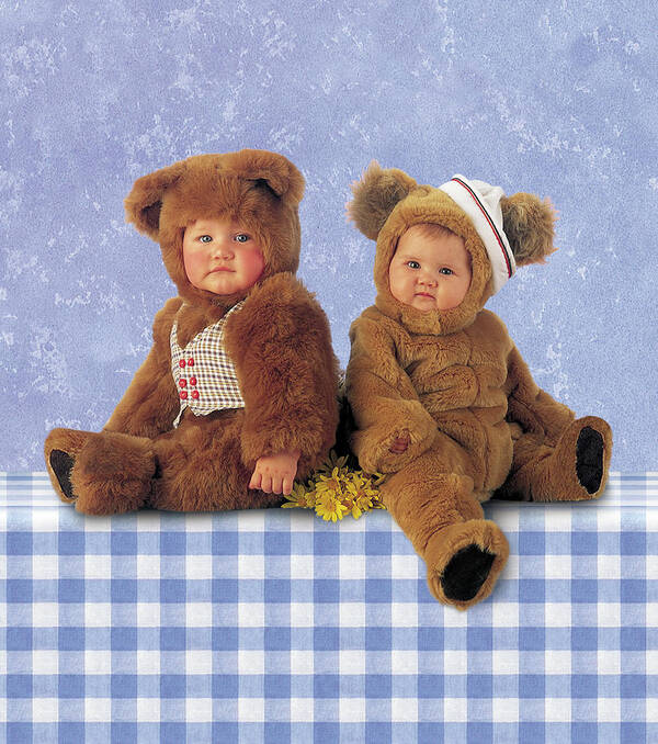  Teddy Bears Art Print featuring the photograph Two Teddies by Anne Geddes