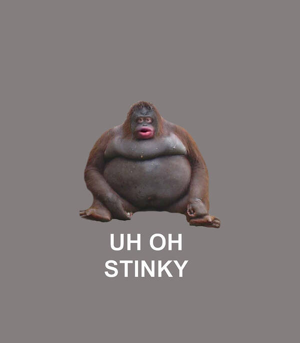 Uh Oh Stinky Poop Le Monke Meme Art Print by Jamaaf Tasne - Fine