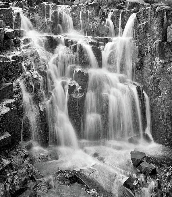 Waterfalls Art Print featuring the photograph Waterfalls on Mt Rainier, WA by Mike Bergen