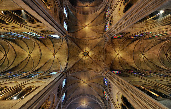 Ceiling Notre Dame Cathedral Paris Art Print