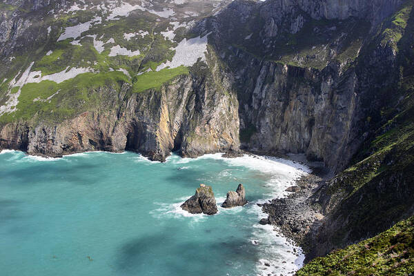 The Turquoise Water At Slieve League Sea Cliffs Donegal Ireland Art Print