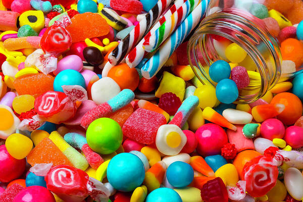  Colorful Candy Pile Art Print by Garry Gay