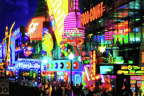 Las Vegas Strip At Night Art Print featuring the photograph Las Vegas Strip At Night by Tatiana Travelways