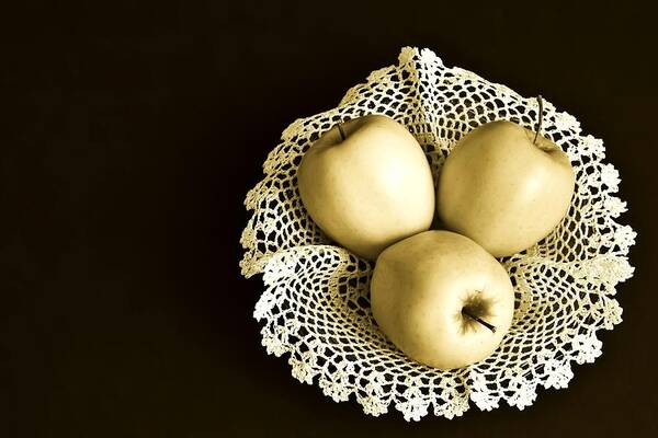 Apples Art Print featuring the photograph Monochromatic Apples by Tatiana Travelways