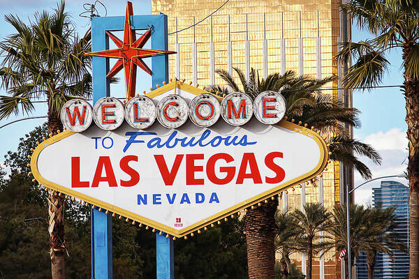 Welcome To Fabulous Las Vegas Sign Art Print featuring the photograph Welcome To Fabulous Las Vegas Sign by Tatiana Travelways