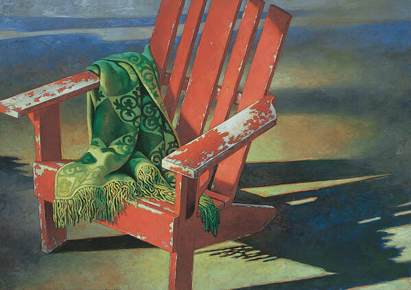 Red Adirondack Chair Art Print By Mia Tavonatti