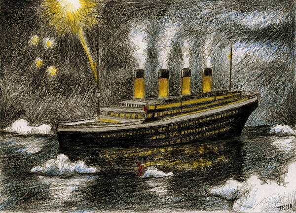 Titanic Sinks Art Print