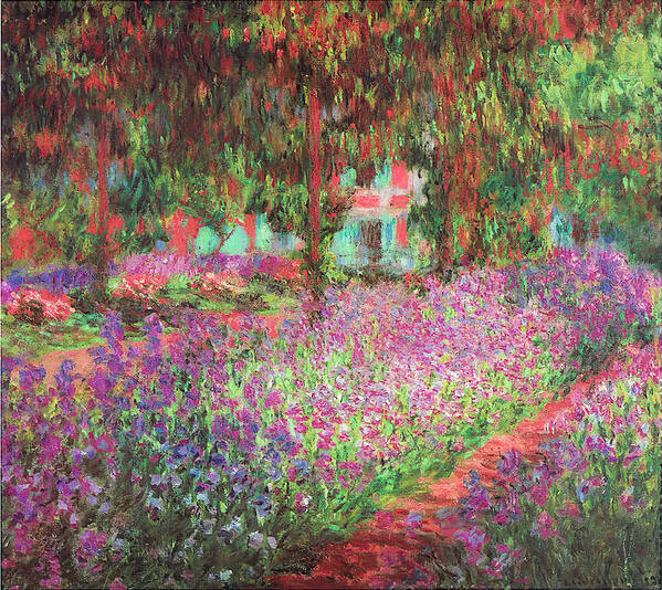The Artists Garden At Giverny Art Print by Claude