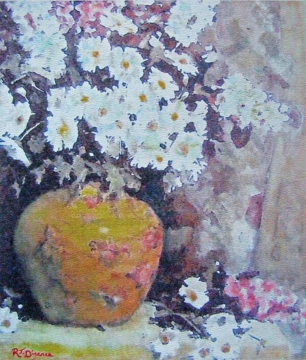 Daisies Art Print featuring the painting Abundance of Daisies by Richard James Digance
