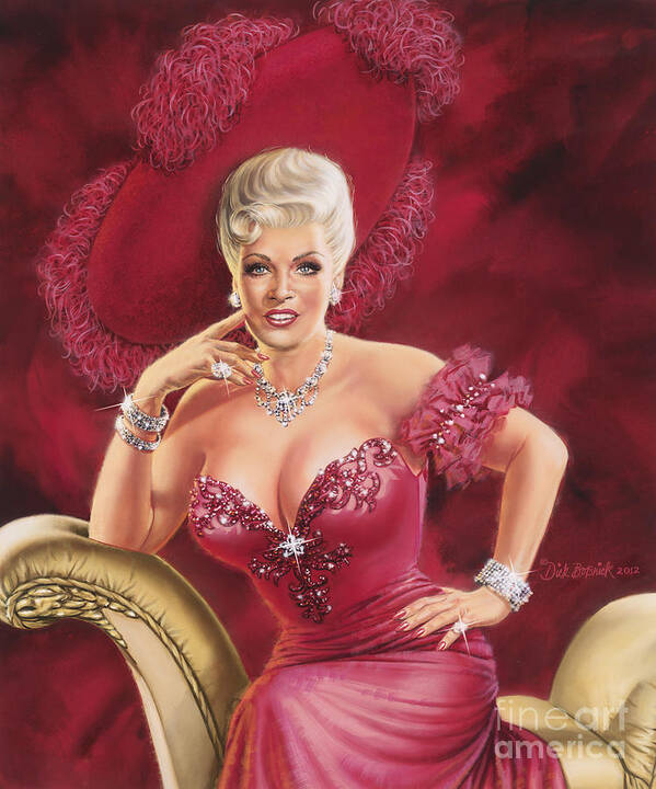  Portrait Art Print featuring the painting Mae West by Dick Bobnick