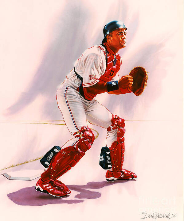 Sports Art Print featuring the painting Sandy Alomar by Dick Bobnick