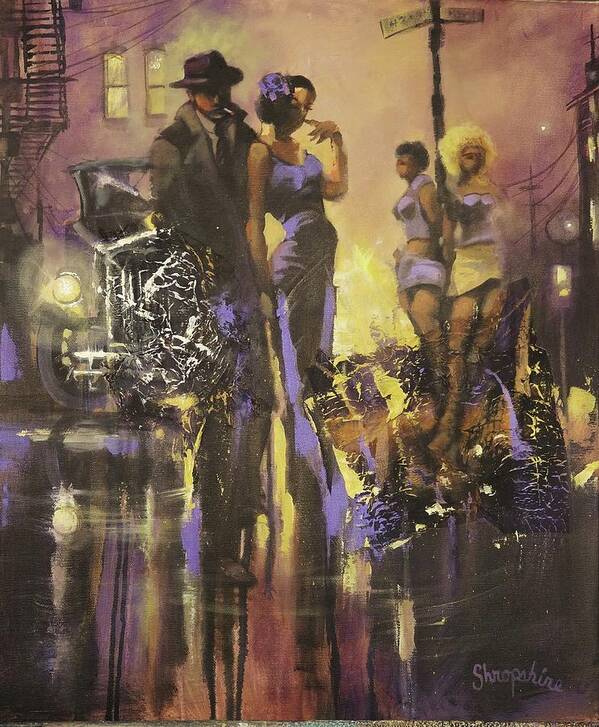 Gangsters Art Print featuring the painting A Gangsters Life by Tom Shropshire