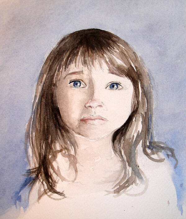 Sad Art Print featuring the painting She's Sad by Allison Ashton