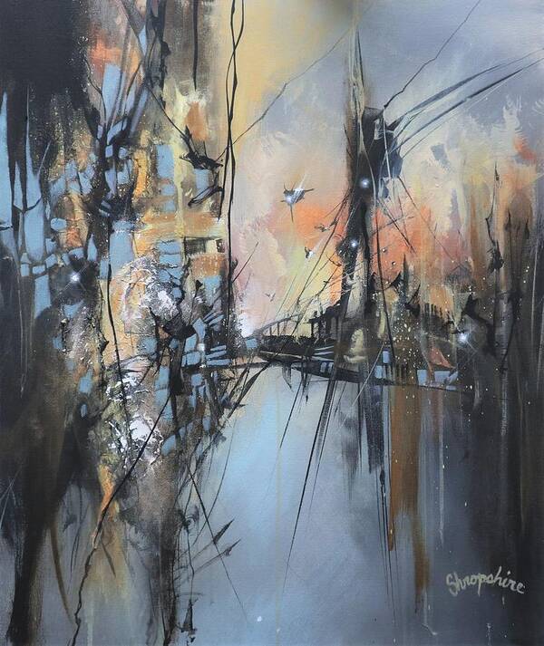 Abstract Art Print featuring the painting Suspended Structures by Tom Shropshire