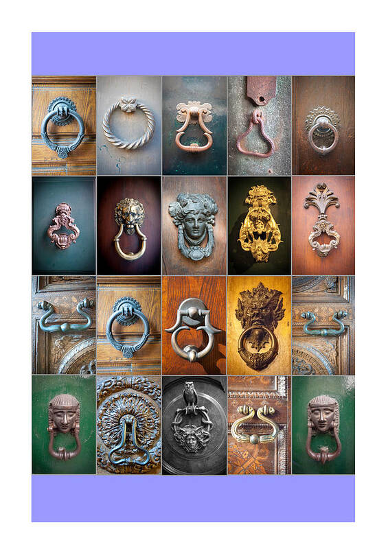 Italy Door Knocker Antique Collection 2 Art Print featuring the photograph Italy Door Knockers Collection 2 by Robert Klemm