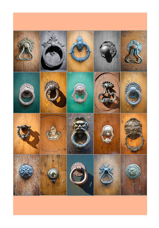 Italy Door Knocker Antique Collection 3 Art Print featuring the photograph Italy Door Knocker Collection 3 by Robert Klemm