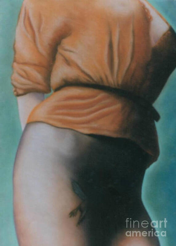 Sensual Art Print featuring the pastel Orange Blouse by Mary Ann Leitch