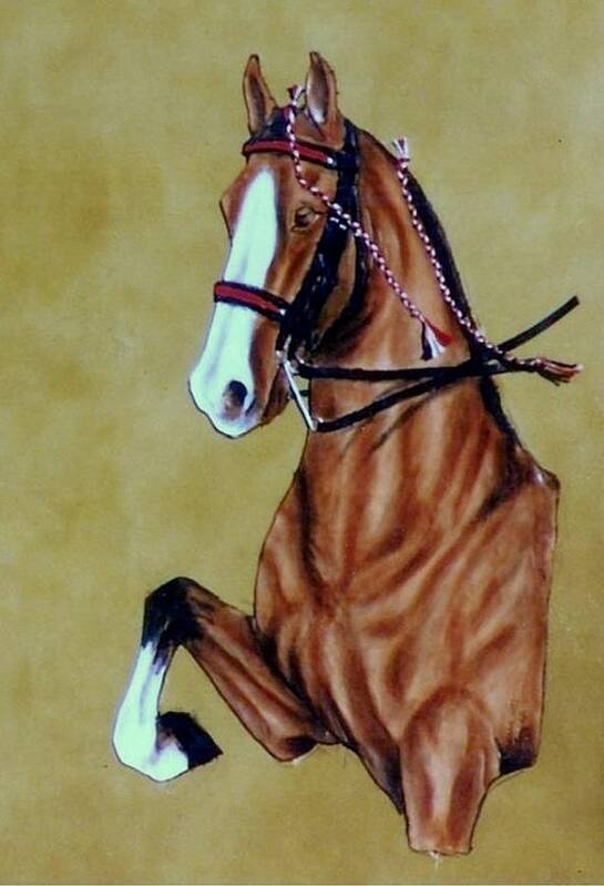 Horses Art Print featuring the painting Saddlebred by Lilly King