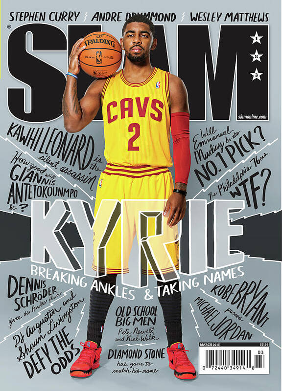 Kyrie Irving Art Print featuring the photograph Kyrie: Breaking Ankles & Taking Names SLAM Cover by Atiba Jefferson
