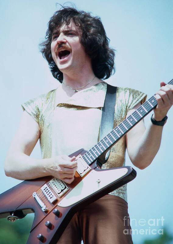 Concert Photos For Sale Art Print featuring the photograph Buck Dharma of Blue Oyster Cult at Day on the Green in Oakland CA - July 4th 1981 #2 by Daniel Larsen