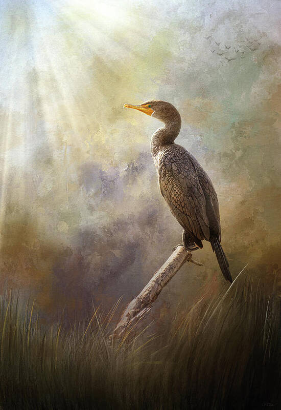Peace Art Print featuring the digital art Peaceful Morning in the Marsh by Nicole Wilde