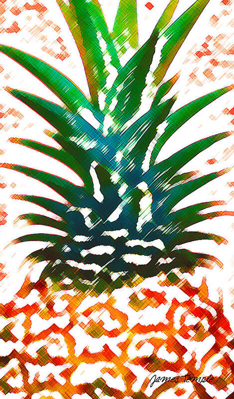 Food Art Print featuring the digital art Hawaiian Pineapple #2 by James Temple