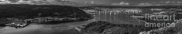 Ferrol Art Print featuring the photograph Ferrol's Estuary Panorama from la Bailadora Galicia Spain #1 by Pablo Avanzini
