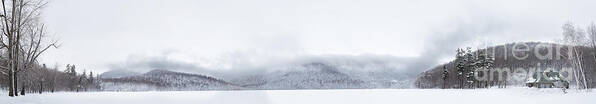 Bare Art Print featuring the photograph Mont Saint Hilaire Lac Hertel On a Winter Day by Laurent Lucuix