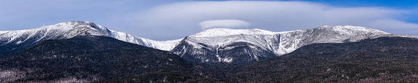 5:1 Ratio Art Print featuring the photograph Mount Washington And The Ravines Winter Pano by Jeff Sinon